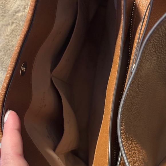 kate spade Patchwork Suede & Leather Shoulder Bag in Tan and Cream - Picture 4 of 6